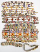 Twenty-one micro mosaic bracelets
