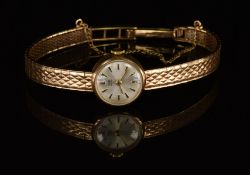 Tudor Royal 9ct gold ladies wristwatch with gold hands and hour markers, silver dial and signed 17