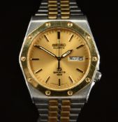 Seiko Sports 100 gentleman's wristwatch ref. 8229-8010 with day and date aperture, luminous hands,