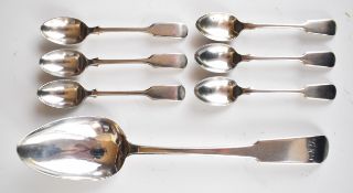 Fiddle pattern hallmarked silver cutlery comprising Georgian Scottish table spoon Edinburgh 1809,