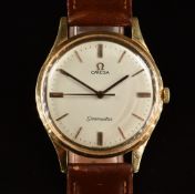 Omega Seamaster 18ct gold gentleman's wristwatch with rose gold hands and hour markers, silver