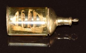 A 9ct gold 'ship in a bottle' charm / pendant, 5.3g, 3cm