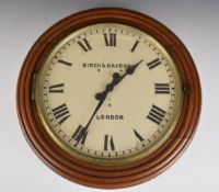 Birch and Gaydon, London mahogany cased dial clock with electric slave clock movement and hinged