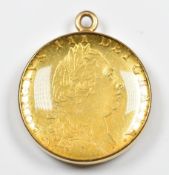1793 George III gold full guinea in glazed loop mount
