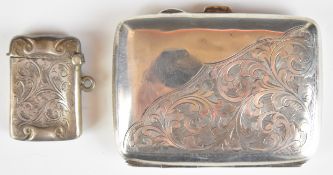 George V hallmarked silver cigarette case, Birmingham 1916, maker Joseph Gloster Ltd, length 8.