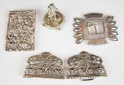 Victorian hallmarked silver nurse's belt buckle, Chester 1900, belt buckle marked CZH sterling,