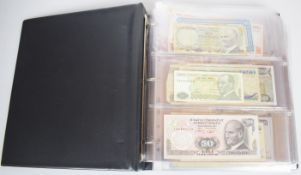 Comprehensive world banknote collection of approximately 170 notes, to include Turkey, Greece,