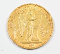 1886 French 20 franc Guardian Angel gold coin
