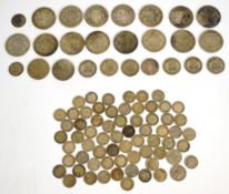 Approximately 372g of mixed UK silver coinage pre and post 1920, includes Victorian shilling and a