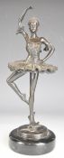 After Demetre Chiparus (1886-1947) bronze figure of a ballerina en pointe, height 32.5cm