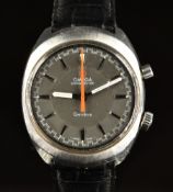 Omega Chronostop gentleman's chronograph wristwatch ref. 145.009/ 145010 with date aperture, grey