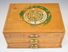 Coats Sheen shop display or advertising set of three drawers, width 32.5cm