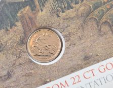 2009 gold limited edition (of 950) quarter sovereign, in Westminster coins presentation cover