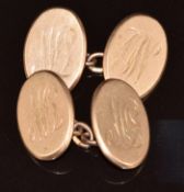 A pair of rose gold cufflinks, 11.3g