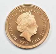 Royal Mint 2019 cased limited edition no 8959 of 9,500 proof gold full sovereign, with certificate