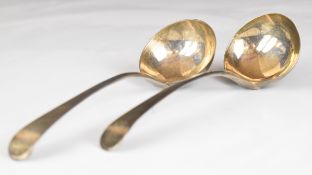 Pair of Hester Bateman Georgian hallmarked silver sauce ladles, London 1787, length 17.5cm, weight