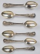 Set of six Victorian hallmarked silver King's pattern cutlery, London 1842, maker John & Henry Lias,