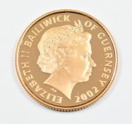 2002 Guernsey limited edition (of 5000) 22ct gold £25 coin, weight 7.98g. with certificate