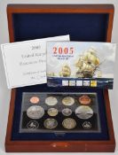 2005 Royal Mint UK Executive Proof Coin Set, with booklet and certificate number 3156