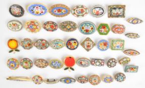Forty micro mosaic brooches including 19thC examples