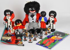 A collection of Robertsons Golden Shred Marmalade 'Golly' advertising items to include plush toys,