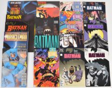 A collection of Batman comic books and graphic novels to include The Dark Knight Returns and Year