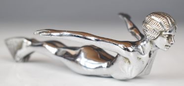 Art Deco Desmo Speed Nymph vintage car mascot, length 17.5cm