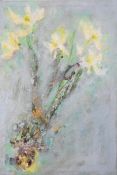Sally Stafford (contemporary British), oil on canvas of flowers Early Spring, signed and titled