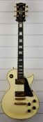 1989 Gibson Les Paul Custom electric guitar finished in cream with gold hardware, with Grover tuning