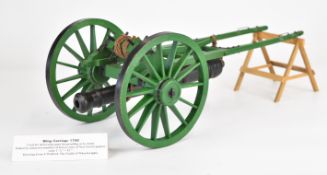 Prize winning exhibition quality model of a horse drawn gun barrel sling carriage, built by the
