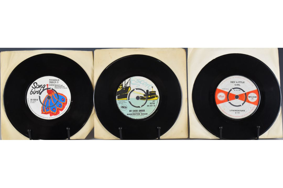 Three UK Reggae Records Barrington Biggs My Cheri Amour b/w Bob and Marcia Young Gifted & Black ( - Image 2 of 2