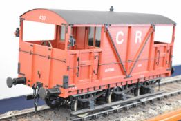 Prize winning exhibition standard 3½ inch gauge model Caledonian Railway covered brake van, built by