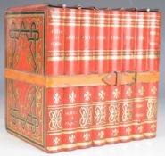 Huntley and Palmer printed biscuit tin in the form of eight bound books, W16.5 x D12.5 x H16cm
