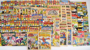 Over one hundred and sixty 1970's British Spider-Man comics by Marvel UK.