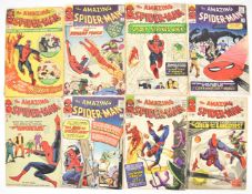 Eight early The Amazing Spider-Man comics by Marvel comprising issues #8, 10, 17, 18, 19, 21, 22 and