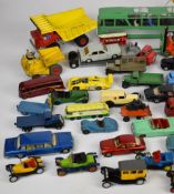 Over forty vintage Dinky, Corgi, Rami, Rio and similar diecast model cars to include Austin