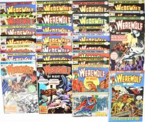 Twenty-six Werewolf by Night comics by Marvel, to include issue #33 2nd appearance of Moon Knight.