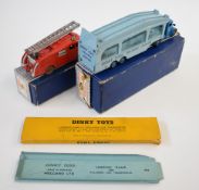 Two Dinky Toys diecast model trucks comprising Fire Engine with extending ladder 955 and Pullmore