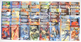 Sixty-three Ultimate Fantastic Four comics by Marvel comprising issues #1-60 and specials.