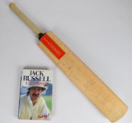 Gloucestershire and Yorkshire original cricket bat signed with autographs of 26 players for the Andy