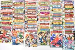 Forty-five Bronze Age Marvel comic books comprising thirty-three 'The Invaders' and twelve 'The
