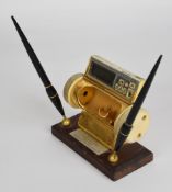 The Famous Cheltenham novelty Lamson cash carrier desk stand, the main body formed as a cash