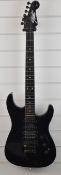 1988/89 Fender HM 'Strat, finished in black with two single coil and one humbucker pickups, made