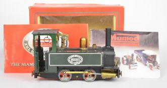 Mamod 0 gauge live steam 0-4-0 locomotive, SL1 Green, in original box.
