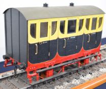 Prize winning exhibition standard 3½ inch gauge private passenger model railway coach, built by