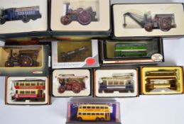 Eleven Corgi and similar diecast showman's engines, buses, trams etc, to include The Vintage Glory