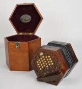 Lachenal & Co Anglo system forty-six button late 19th / early 20thC concertina with six fold