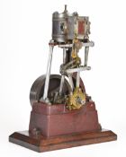 Stuart Turner No 1 single cylinder live steam engine, circa 1920s/30s, with mahogany lagged