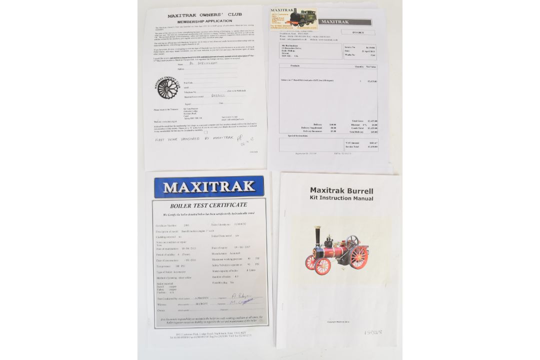 Maxitrak 1 inch scale Burrell live steam traction engine, with gas fired silver soldered boiler, - Image 12 of 17