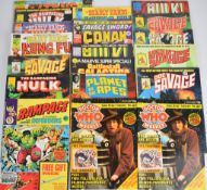 Eighteen British printed Bronze Age Marvel comic books to include Rampage #1 (with free gift),